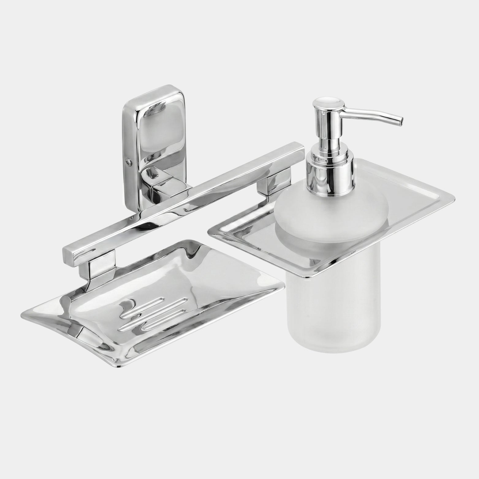 Sparrow stainless steel 304 dual soap holder with chrome finish available at SS Hardware Bangalore.