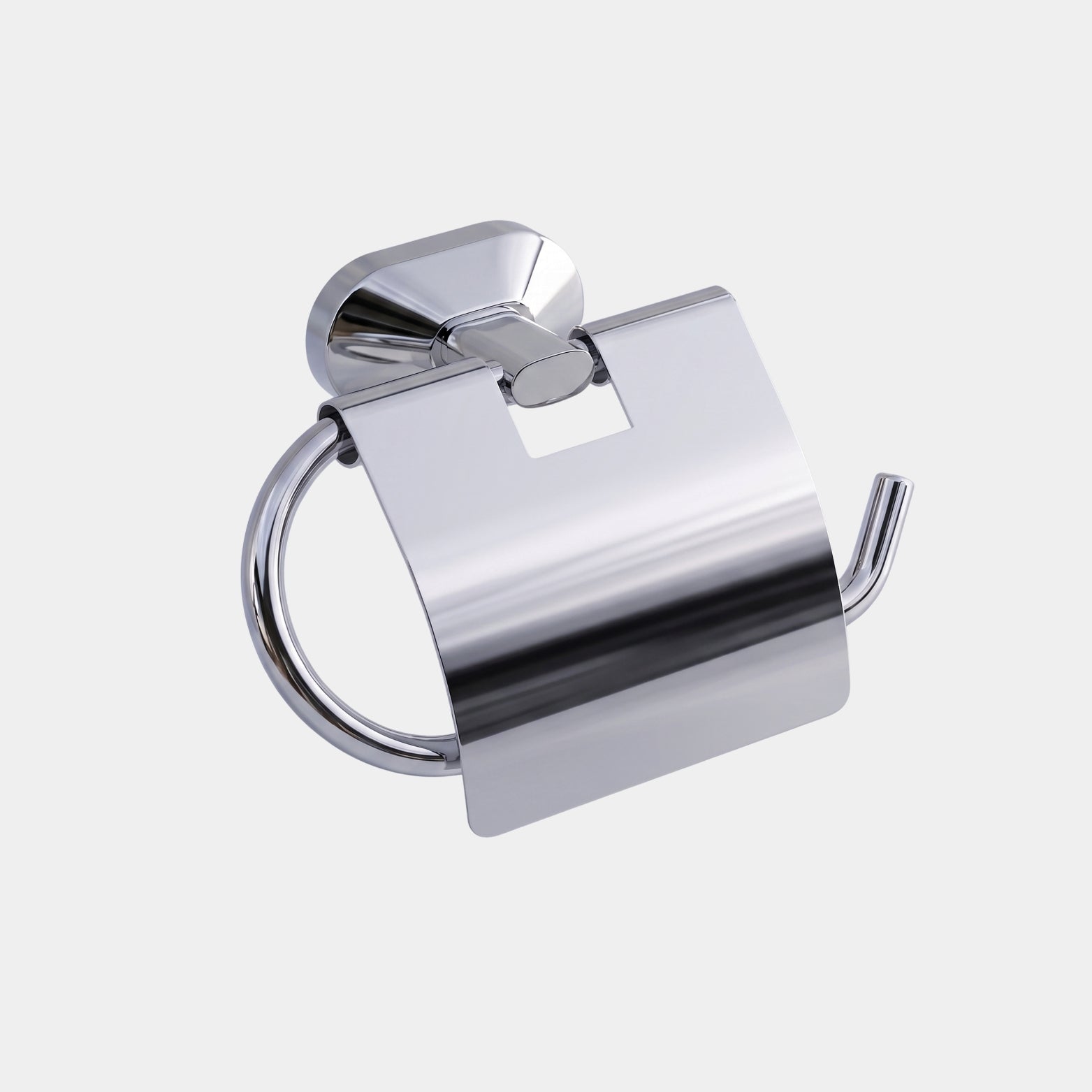 Sparrow premium SS304 toilet paper holder with flap in polished chrome finish