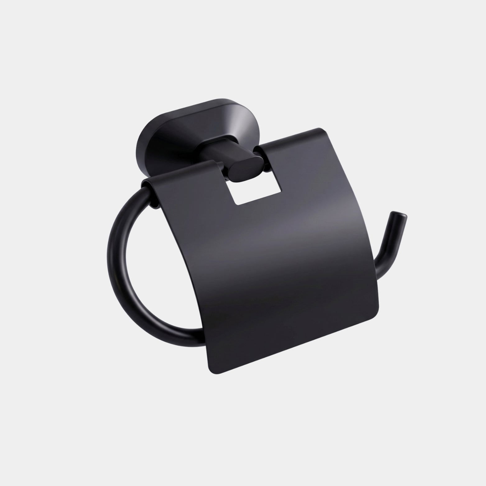 Sparrow premium SS304 toilet paper holder with flap in powder coated matt black finish