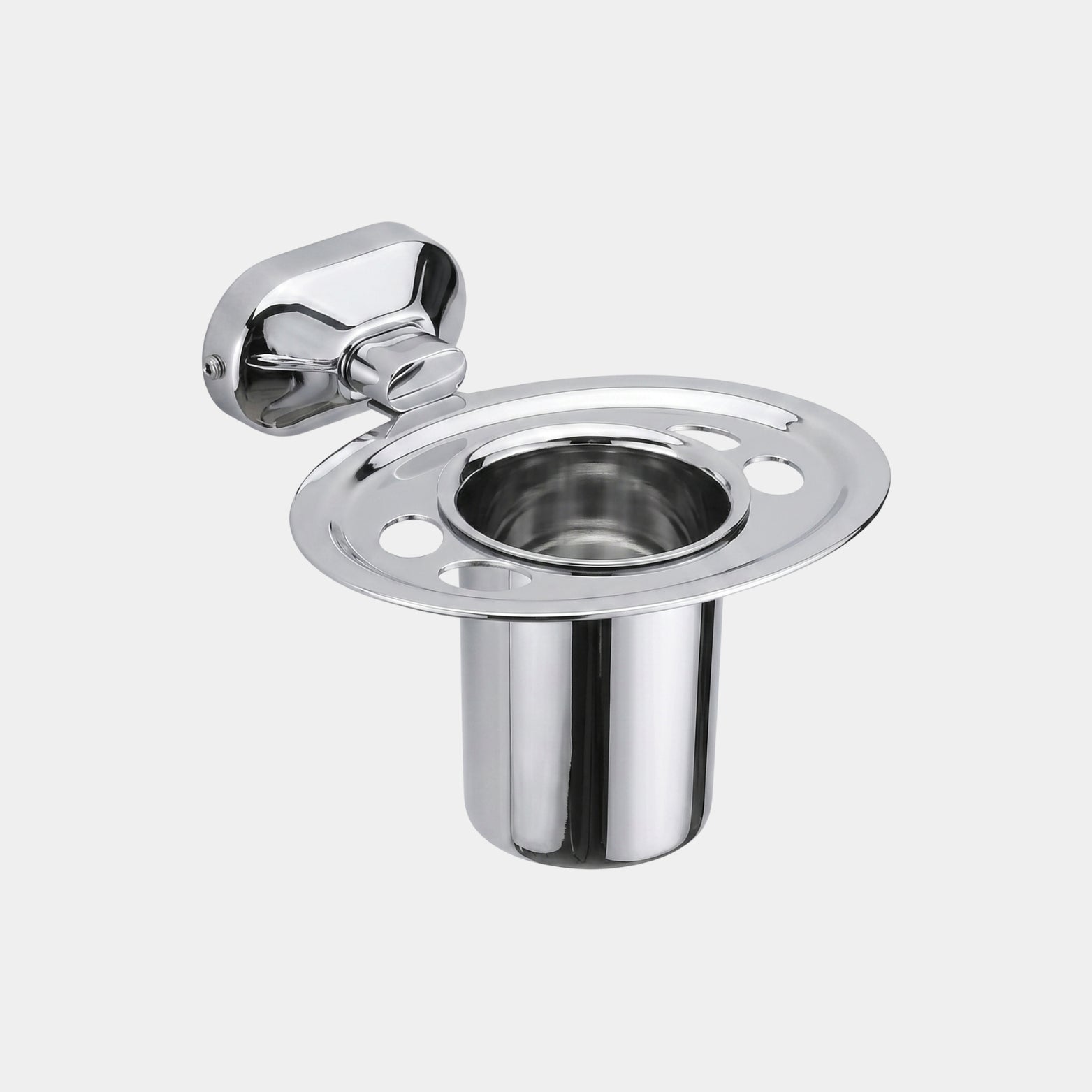 Premium Sparrow SS304 chrome finish wall-mounted tumbler holder with integrated toothbrush slots, showcase image from SS Hardware store