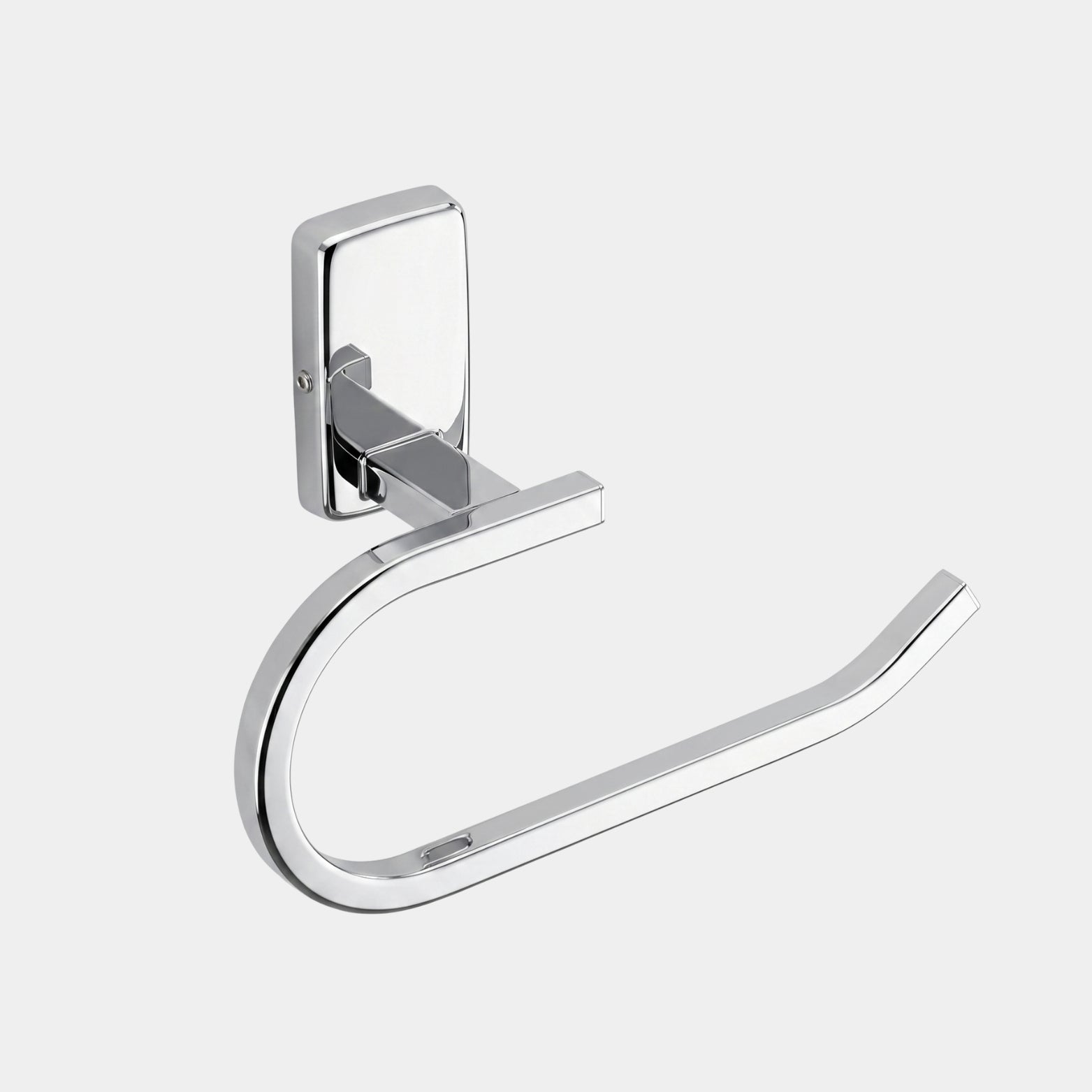 Studio view of Sparrow SS304 towel holder ring with high-gloss mirror chrome finish showing the heavy-duty mounting box.