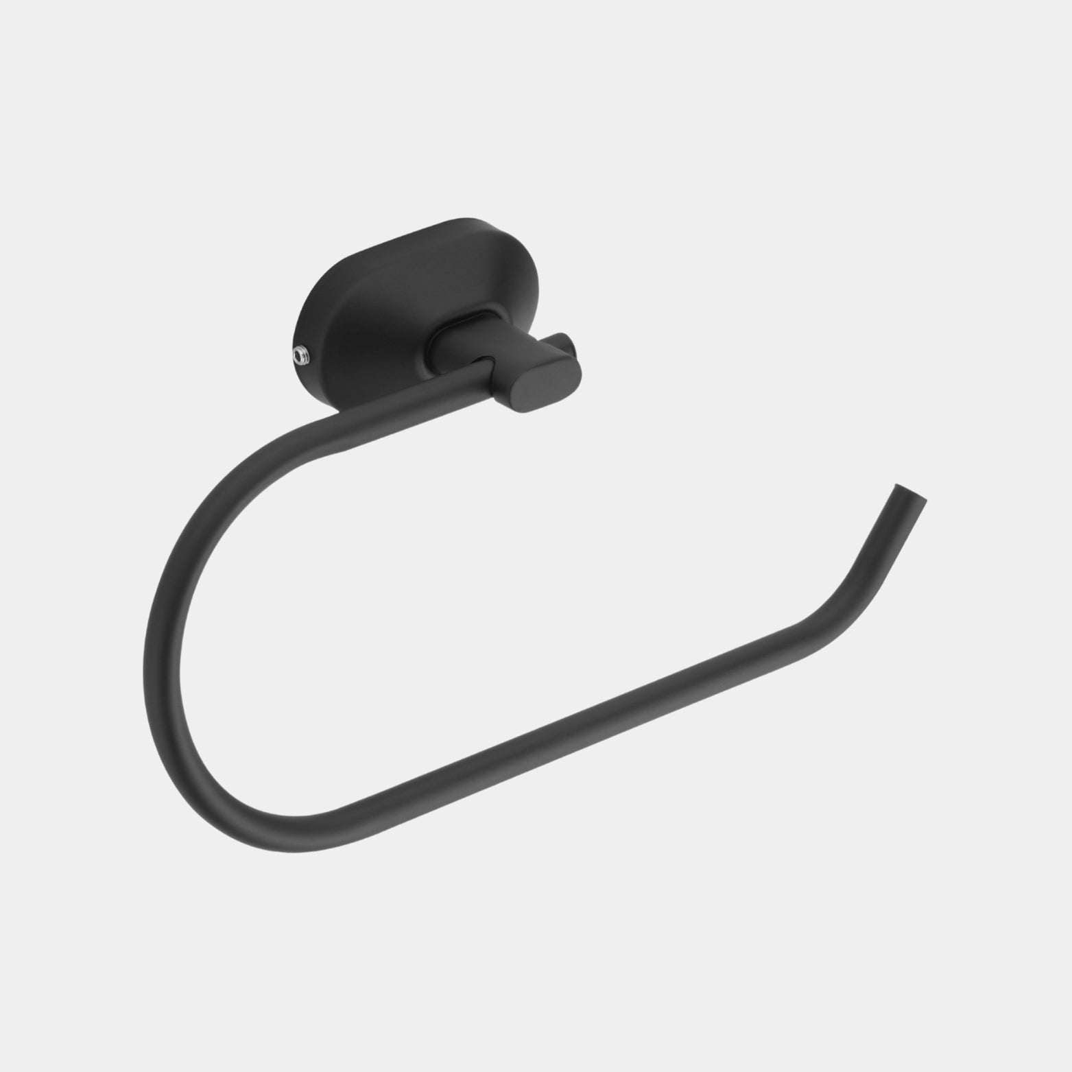 Sparrow minimalist matt black SS304 wall-mounted towel ring with included bracket on a clean white background