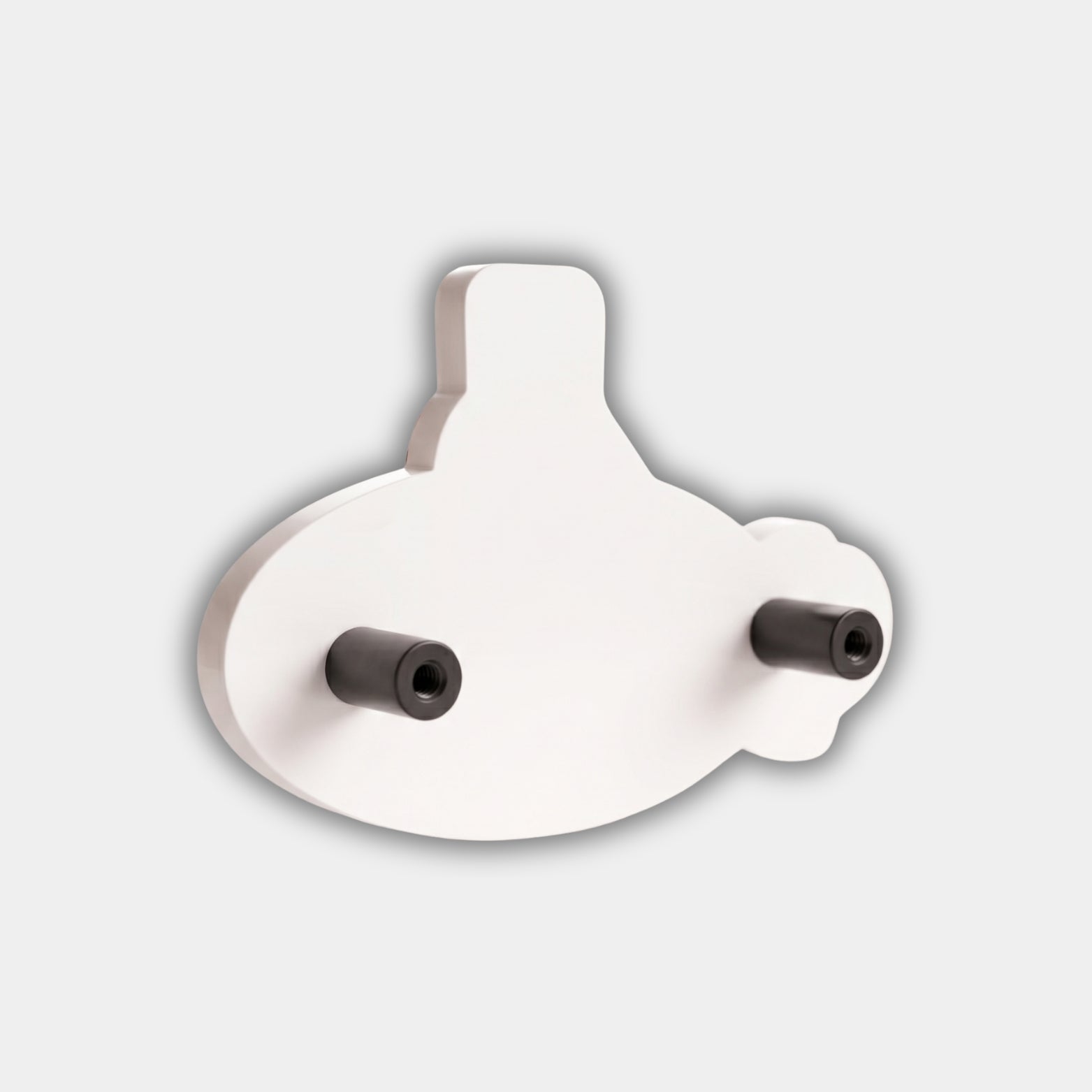 Rear view of acrylic submarine handle showing the sturdy dual metal mounting posts available at SS Hardware Bangalore