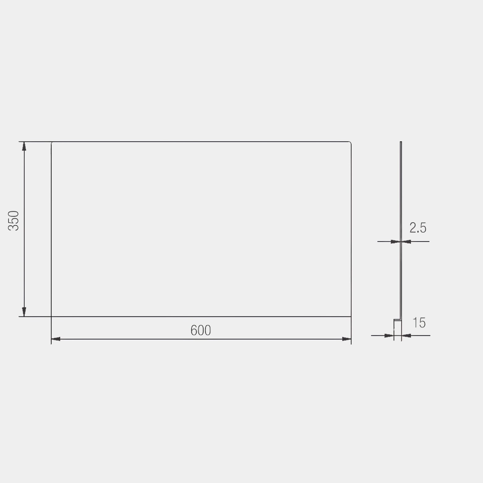 Ebco Table Mat TM-6035 Size Specifications 600x350mm